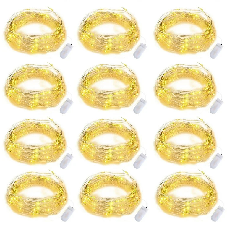 12 Pack Mini Lights, Emlimny 6.5 ft with 20 LED Fairy Lights Waterproof String Lights for Mason J... | Walmart (US)