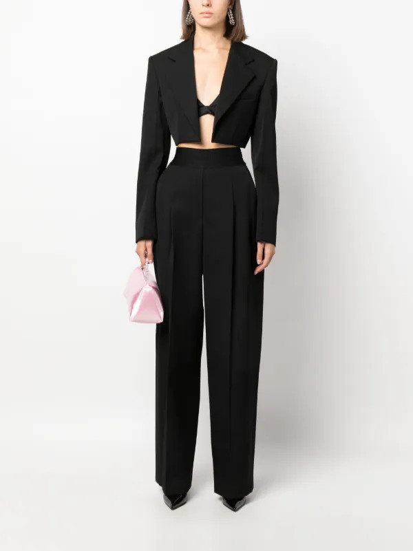Alexander Wang Cropped Wool Blazer | Black | FARFETCH | Farfetch Global