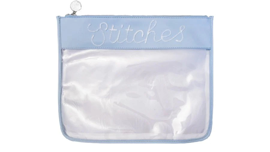 Large Stitches Clear Zip Pouch | Penny Linn Designs