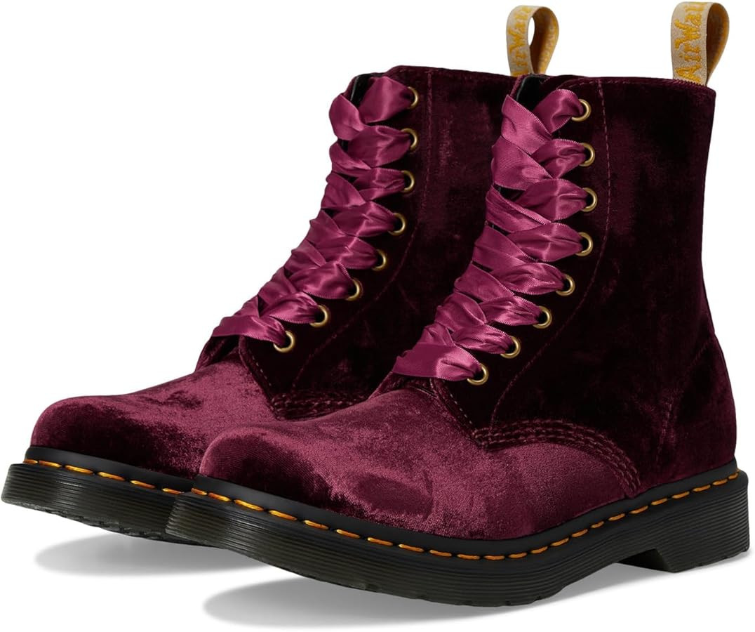 Dr. Martens Women's Vegan 1460 Pascal Velvet 8 Eye Boot Fashion | Amazon (US)