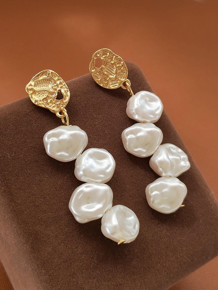 1pair Boho Irregular Faux Pearl Drop Earrings For Women For Daily Decoration Mother's Day Gift | SHEIN