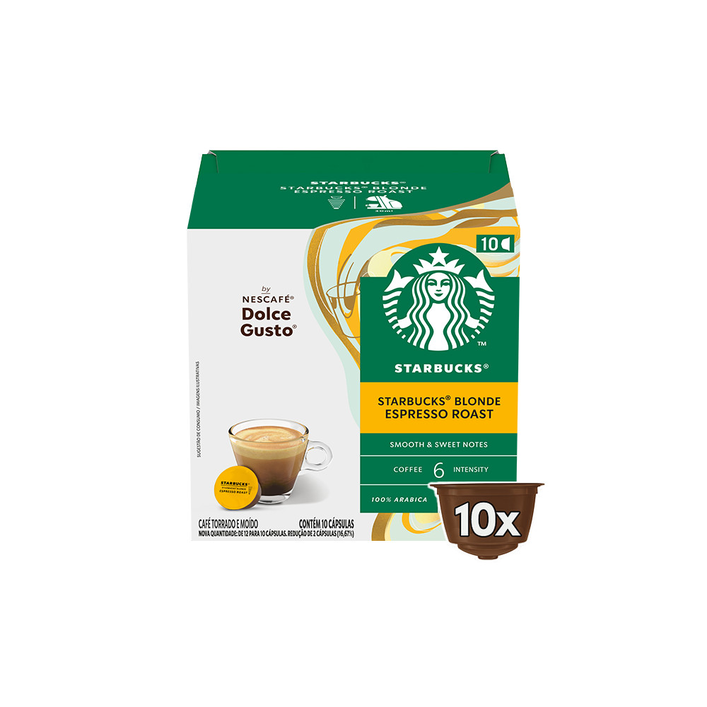 STARBUCKS Blonde Espresso Roast 10 cápsulas | DolceGusto (BR)