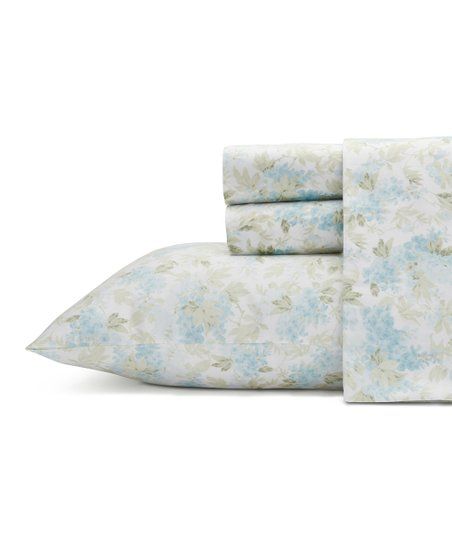 Turquoise & Sage Floral Cotton Sheet Set | Zulily