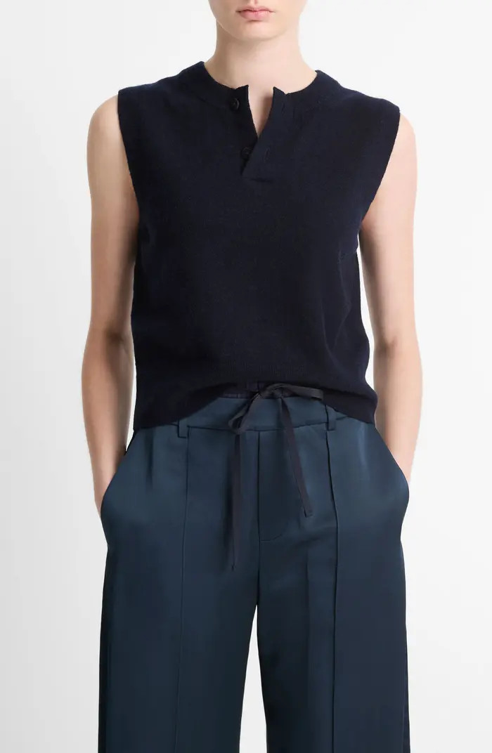 Vince Henley Wool Blend Sweater Tank | Nordstrom | Nordstrom