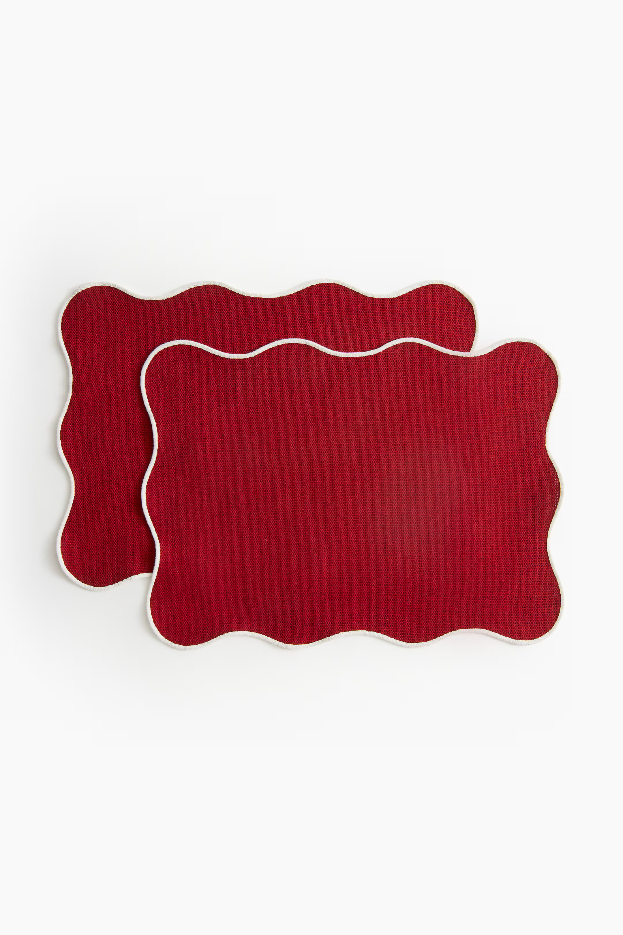 2-pack Scallop-edged Placemats - Red - Home All | H&M US | H&M (US + CA)