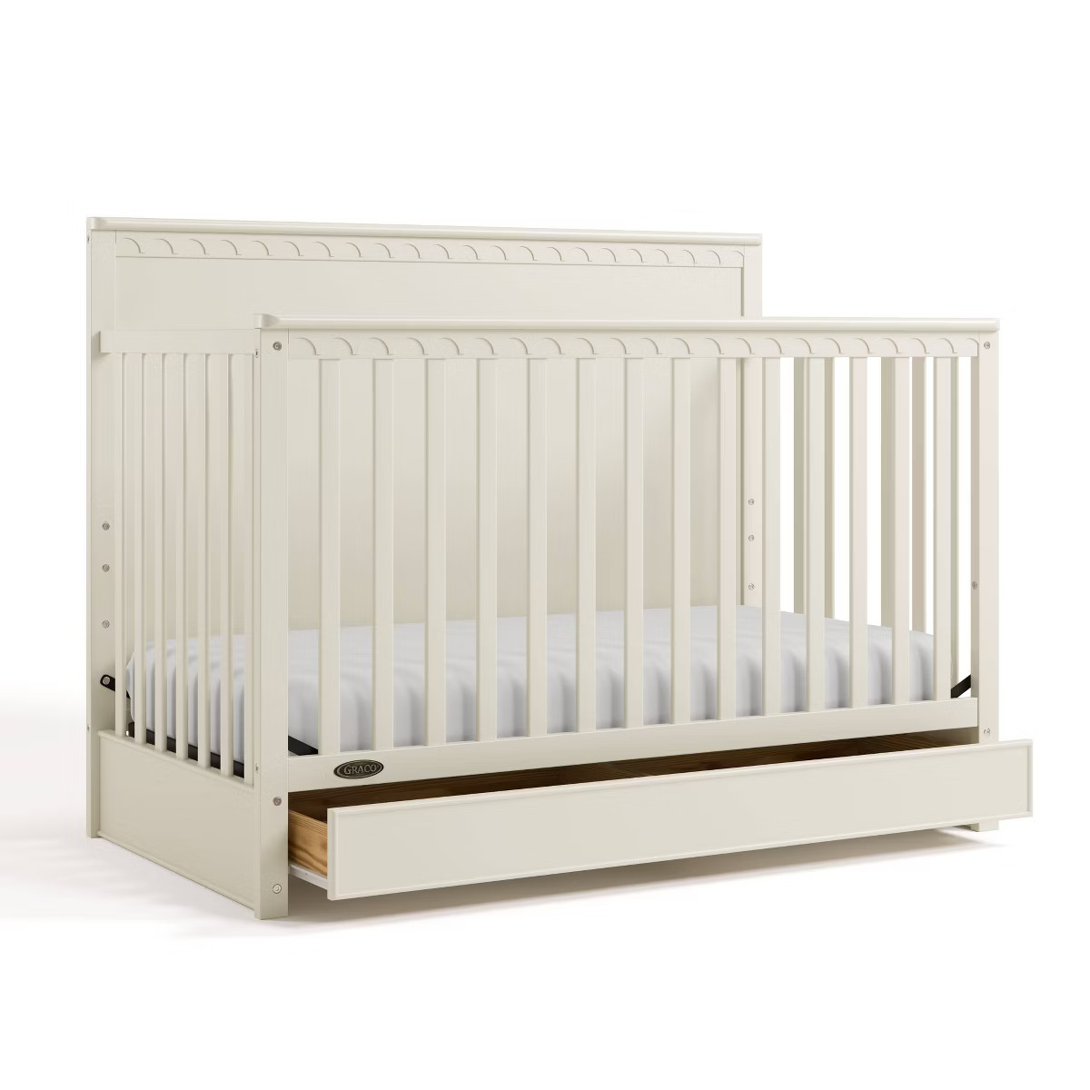 Graco Sasha 5-in-1 Convertible Crib with Drawer - Frosted Oat | Target