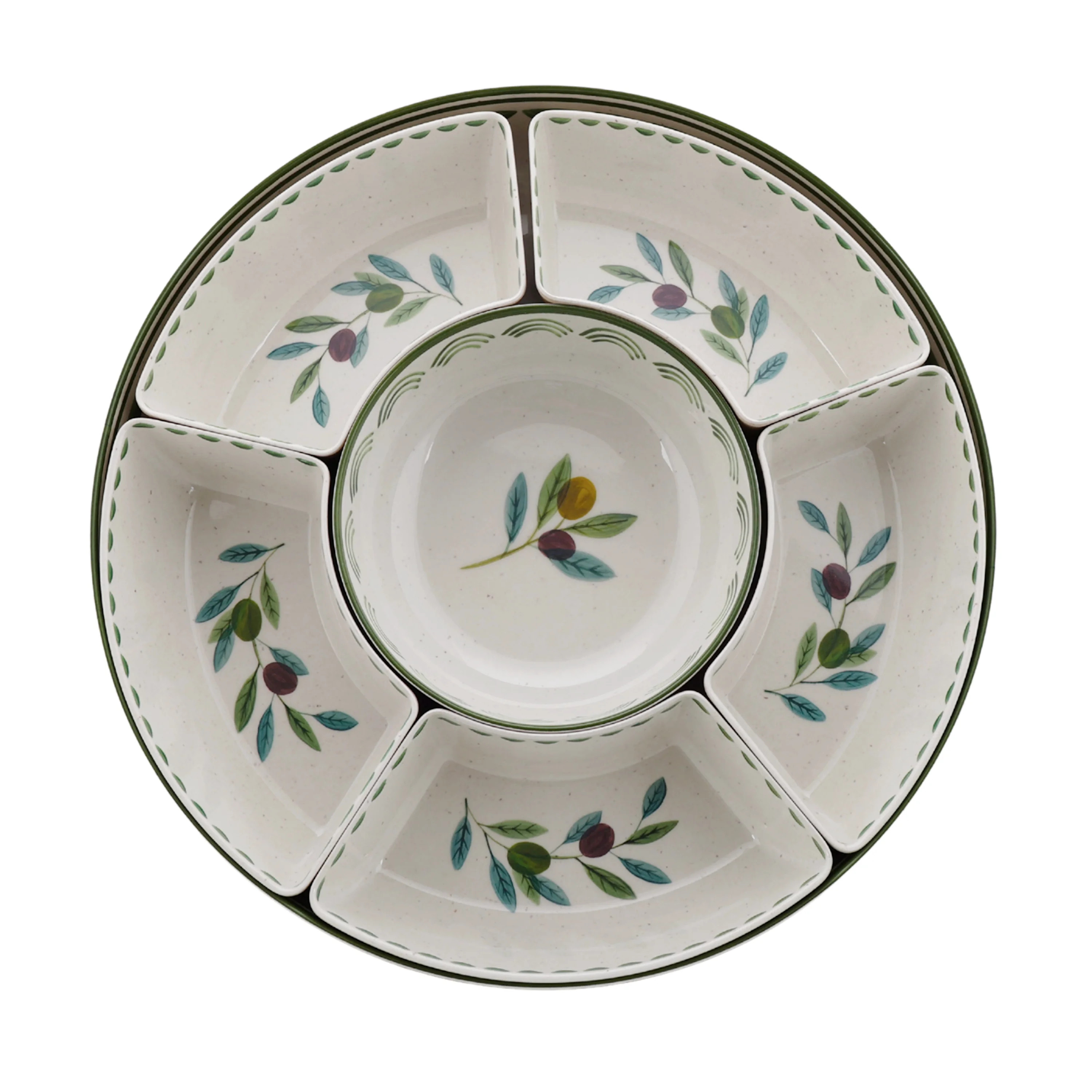 Better Homes and Gardens Bamboo Melamine Olive Chip and Dip Serve Tray for Stylish Entertaining | Walmart (US)