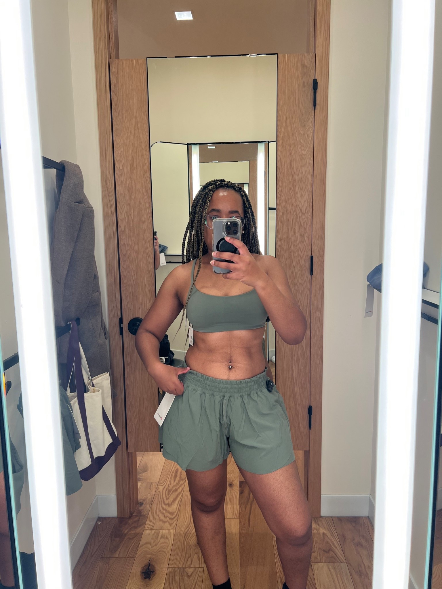Lululemon Workout Set

Wunder Train Strappy Racer Bra
Light Support, A/B Cup (size: 6)

Shake It Out High-Rise Running Short 2.5" (size: large)

#LTKfitnessgoals