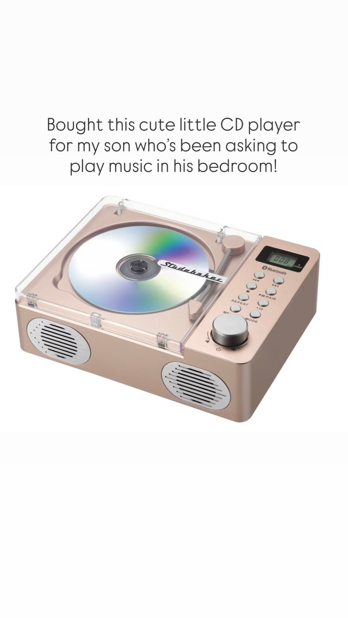 Bought this cute little CD player for my son who’s been asking to play music in his bedroom!

#LTKHome #LTKKids #LTKSaleAlert