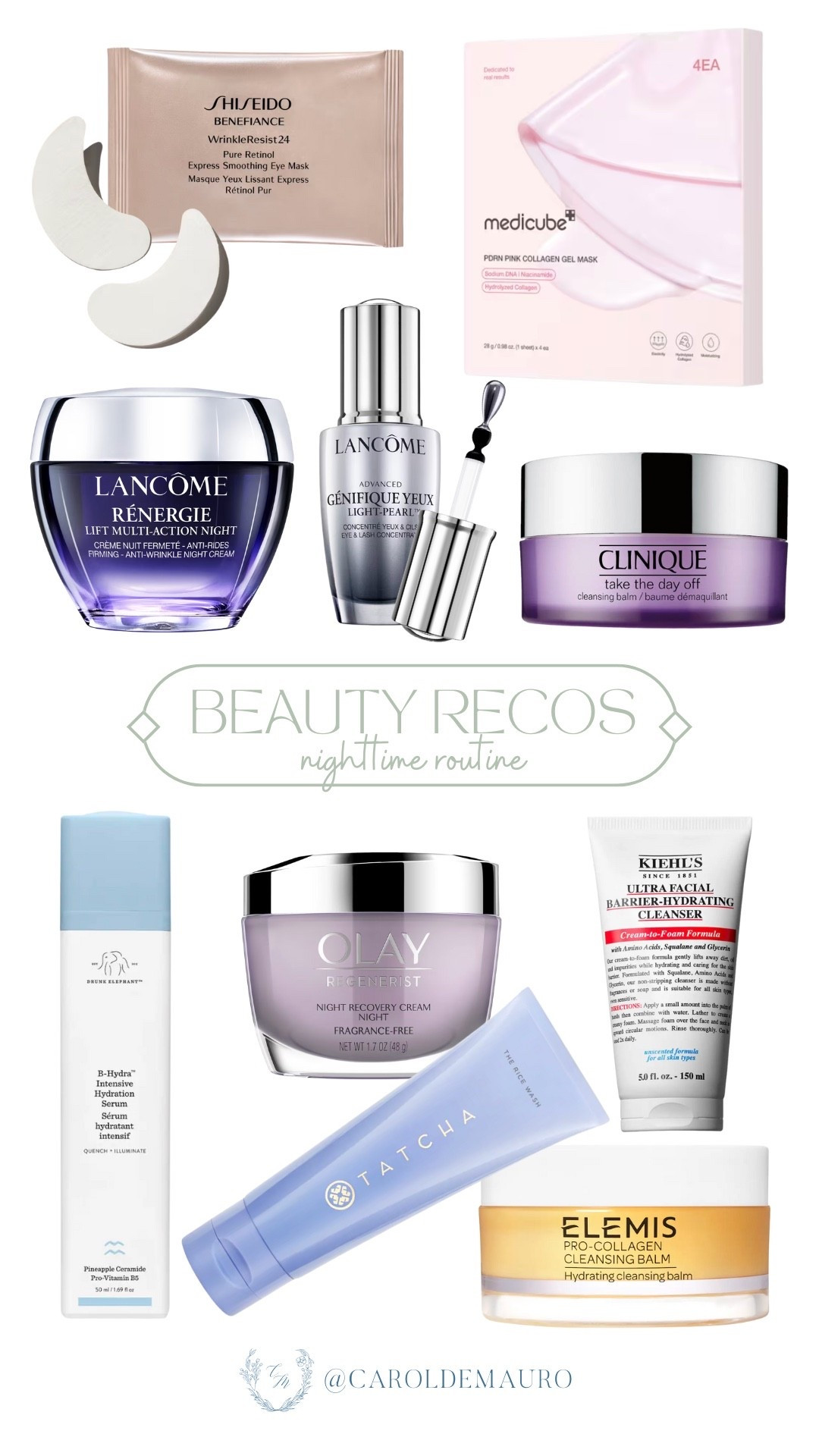 PJs on, skin prepped! Treat yourself to a little extra TLC tonight with a face mask and some deep hydration. From double cleansing to that final layer of moisture, this lineup is exactly what my skin needs after a long day.

beauty recos, nighttime routine, skincare products, clinique, lancome, medicube, selfcare, barrier repair, glass skin

#LTKSeasonal #LTKBeauty #LTKU