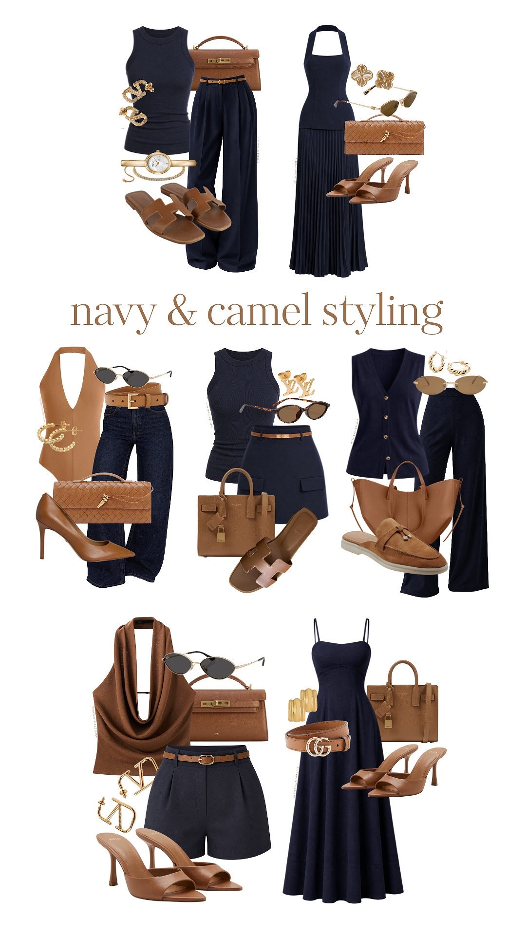 These navy & camel pairings are so chic for spring / summer👌🏽👌🏽