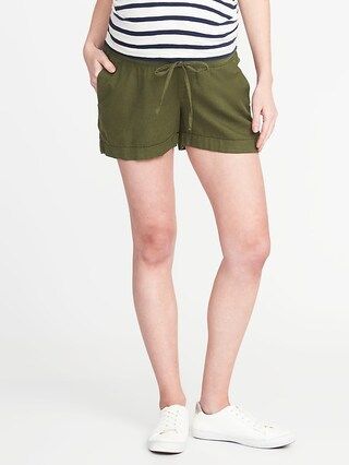 Maternity Roll-Over Linen-Blend Shorts | Old Navy US