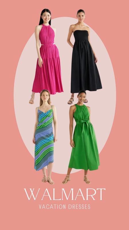 These midi dresses from Walmart are the perfect vacation getaway looks! Love the bright colors and light fabric!! Recently styled all four on my IG! @walmart #walmartpartner

#LTKfindsunder50 #LTKstyletip #LTKfindsunder100