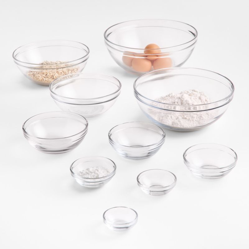 Anchor Hocking Glass Mixing Bowls, Set Of 10 + Reviews | Crate & Barrel | Crate & Barrel