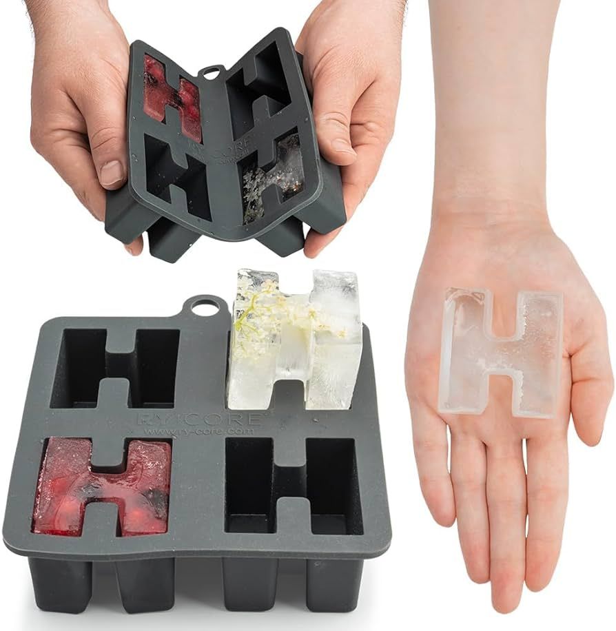 Letter H Silicone Tray: Unique Ice Cube Mold for Whiskey/Bourbon, Fun Chocolate Molds, Monogramme... | Amazon (US)