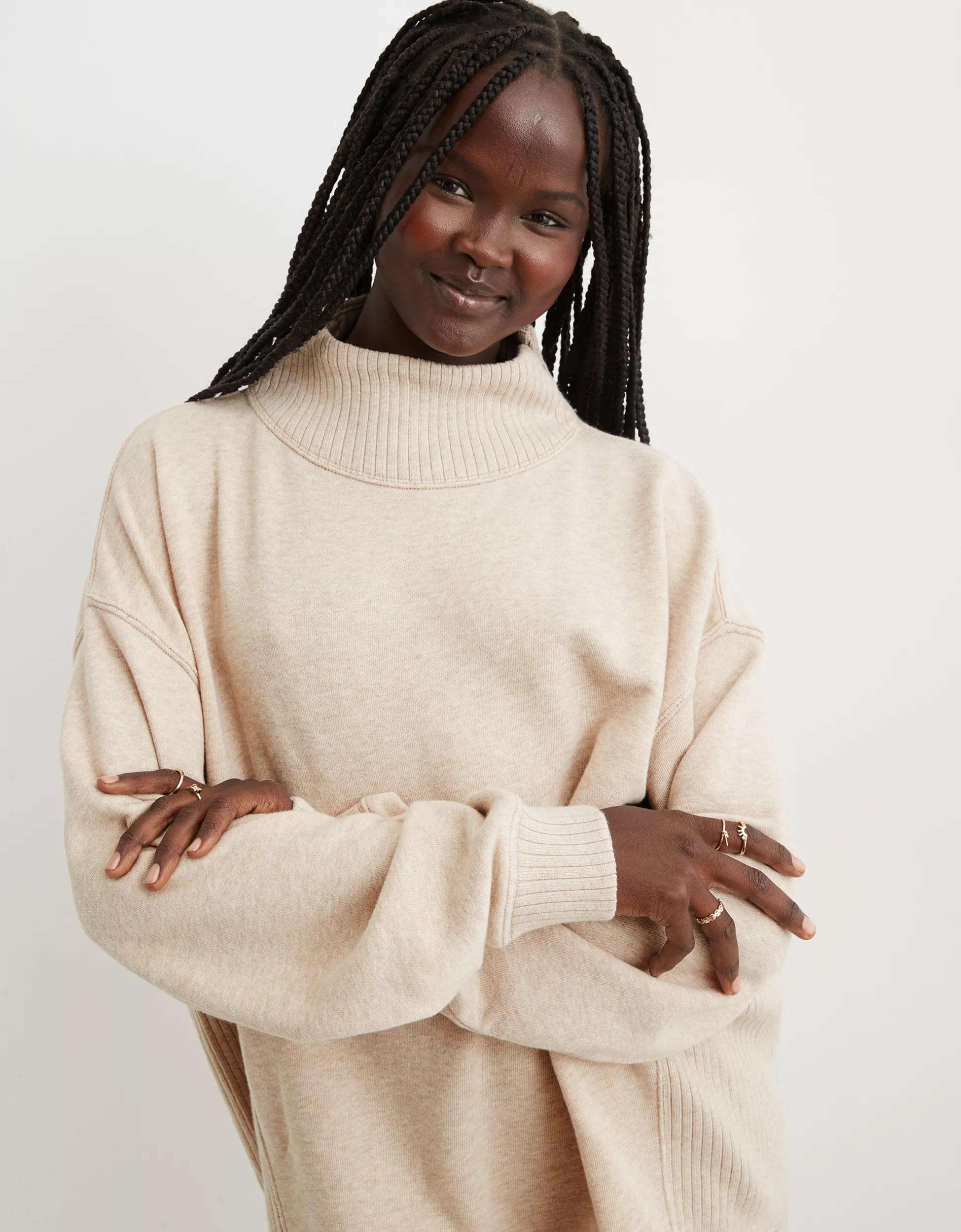 Aerie Down-To-Earth Oversized Mockneck Sweatshirt | Aerie