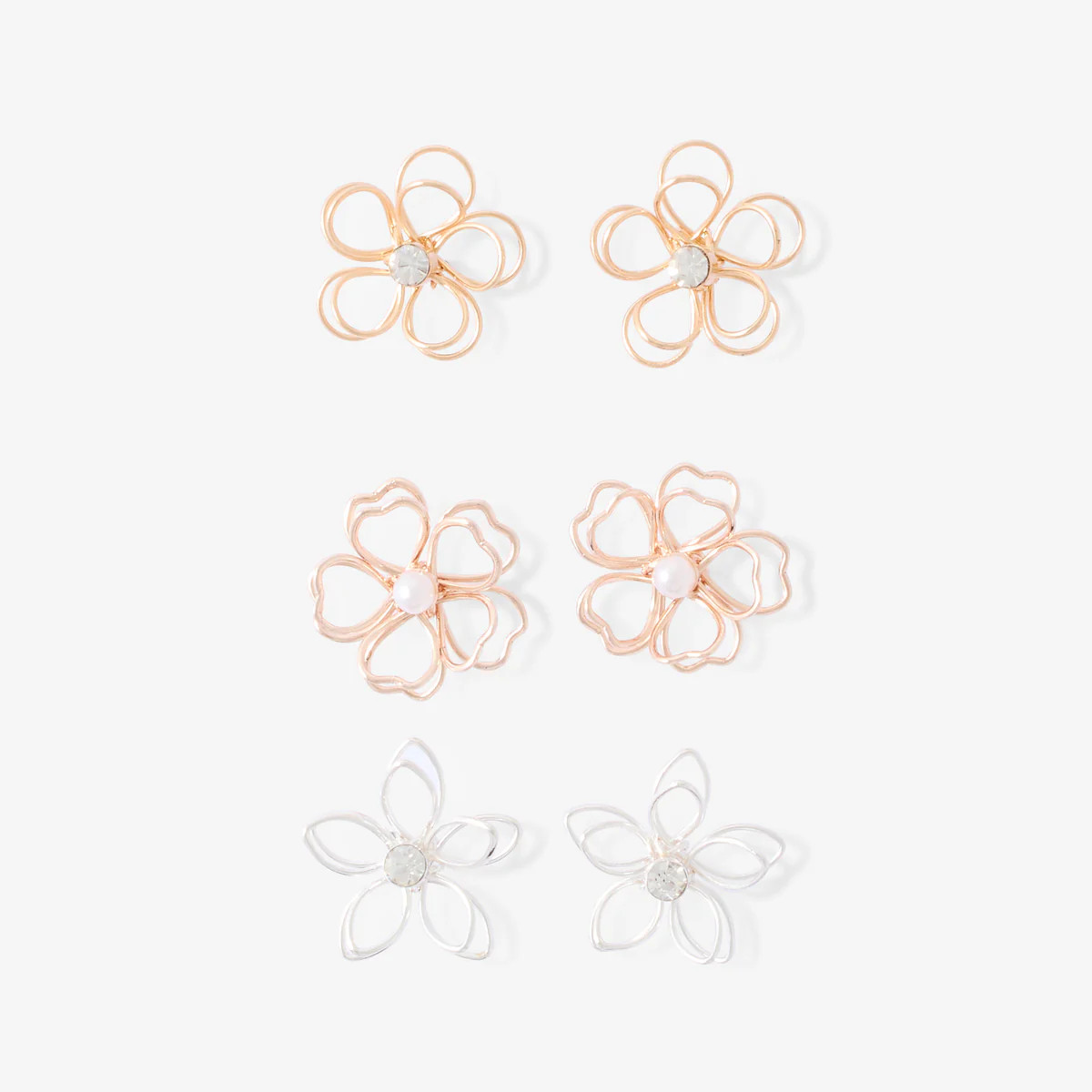 Set x3 boucles d'oreilles fleurs filaires | Balaboosté 2024
