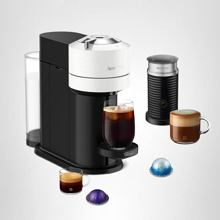Nespresso Vertuo Next Coffee and Espresso Maker by De'Longhi, White with Aeroccino Milk Frother Bundle | Amazon (US)
