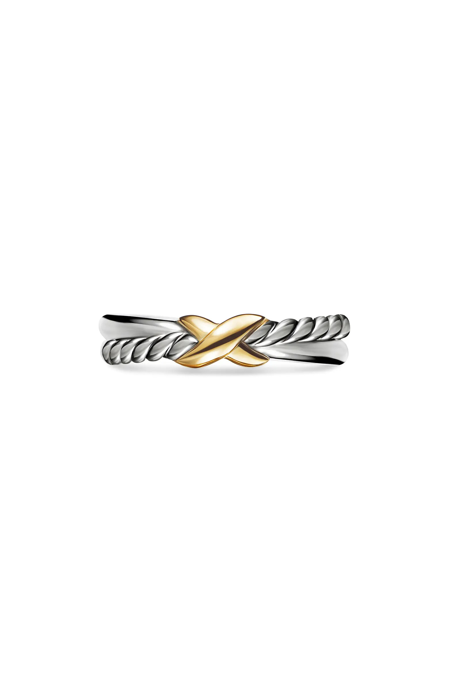 Petite X Ring in Sterling Silver with 18K Yellow Gold | Nordstrom
