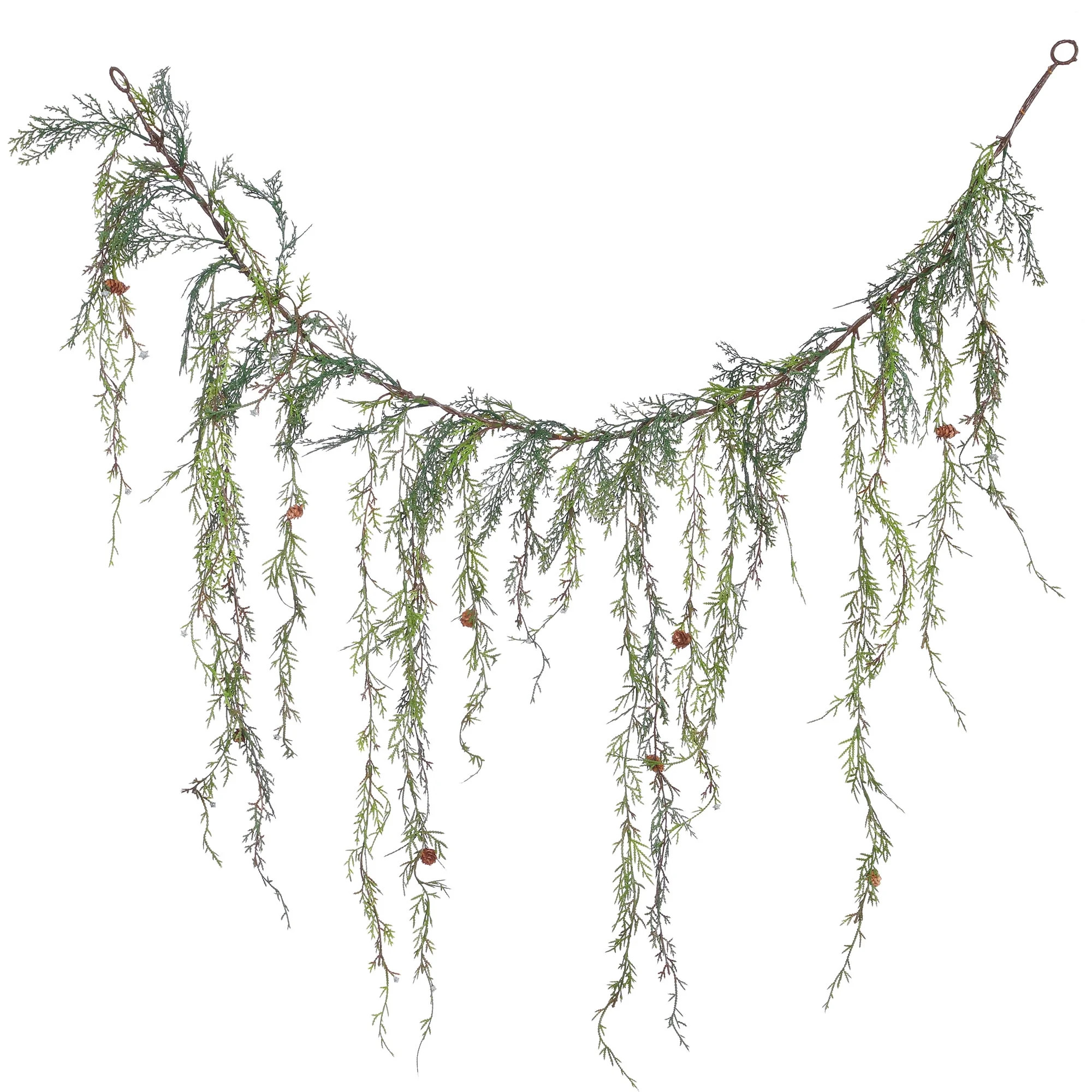 Vickerman 4' Weeping Cedar Artificial Christmas Garland, Unlit - Faux Cedar Christmas Garland - I... | Walmart (US)