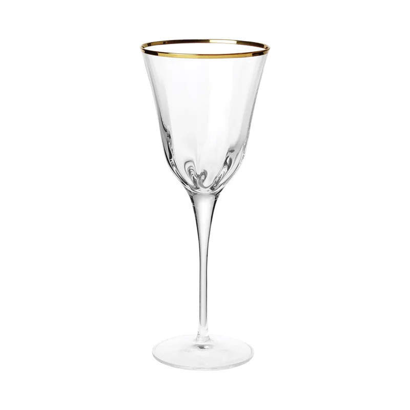 Vietri Optical Gold Wine Glass - Gold - 9 OZ | Verishop