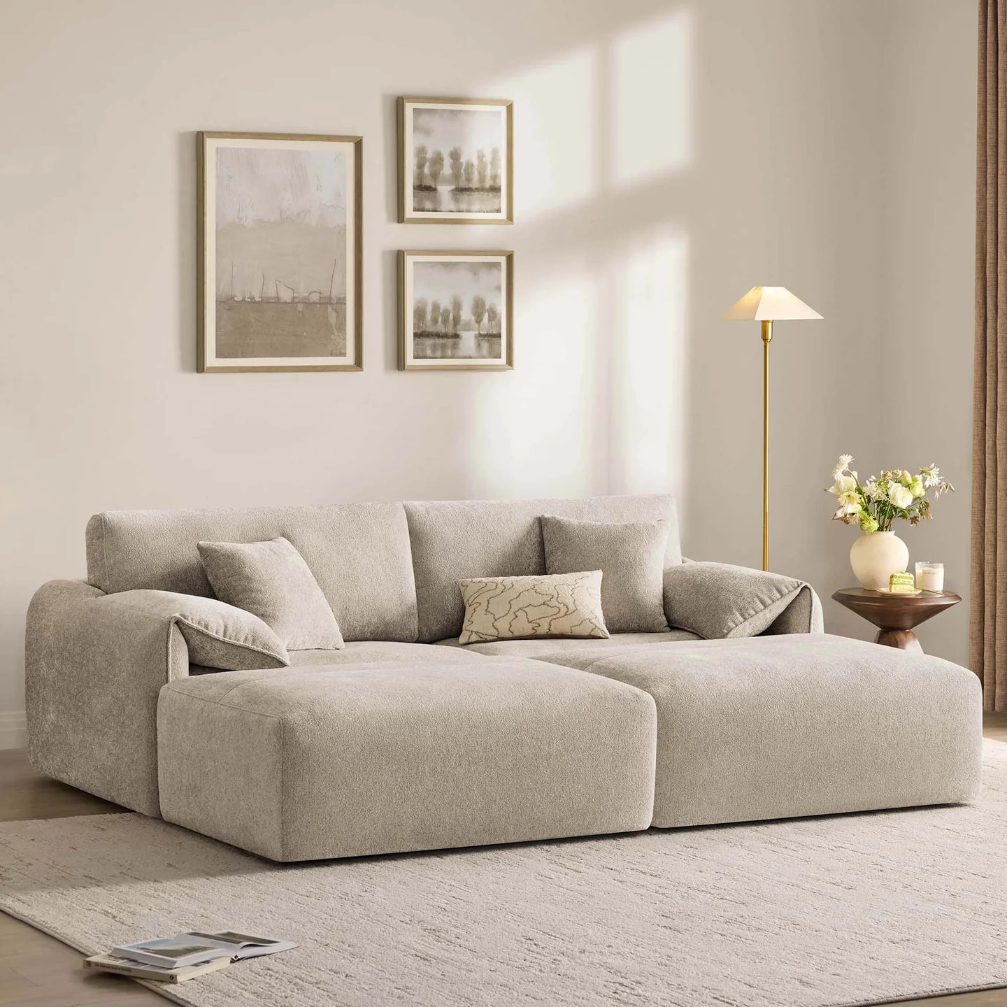 Winsley 3-Seat Sofa with Ottoman, Configurable Pit Sectional Sofa with Ottoman | Chita