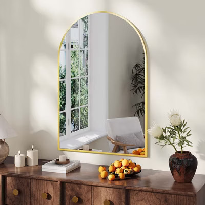 Arched Wall Mirror – Modern Arch Metal Frame Bathroom Vanity Mirror, Hanging or Leaning Design | Target