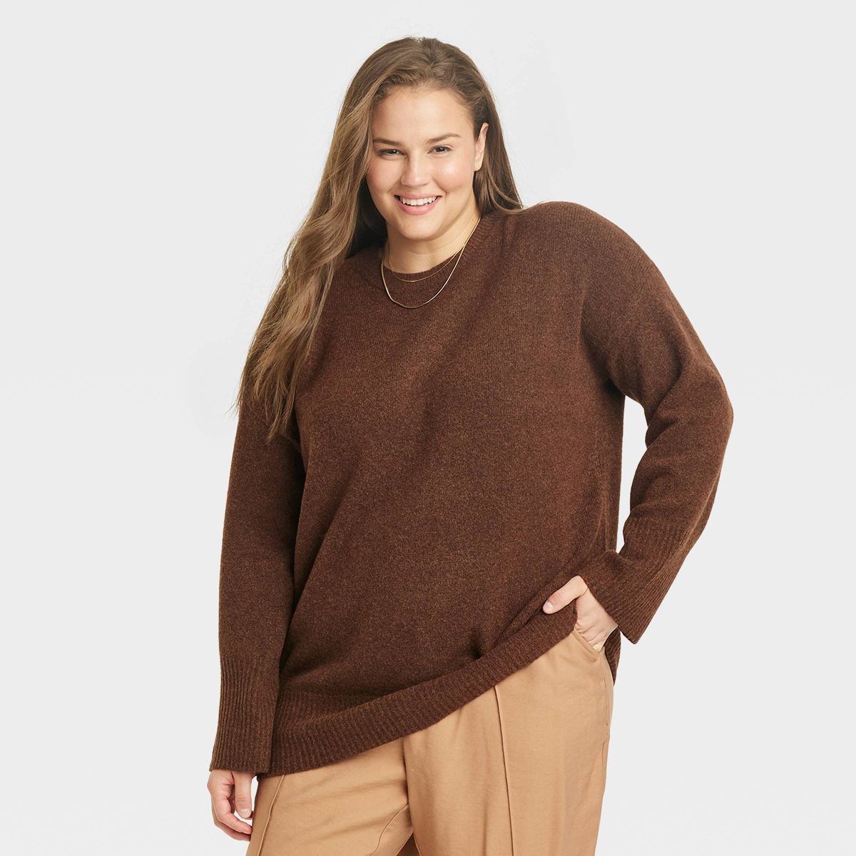 Women's Crewneck Tunic Pullover Sweater - A New Day™ | Target