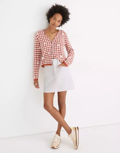 Heritage Stretch Denim Straight Mini Skirt in Tile White: Yoke-Pocket Edition | Madewell