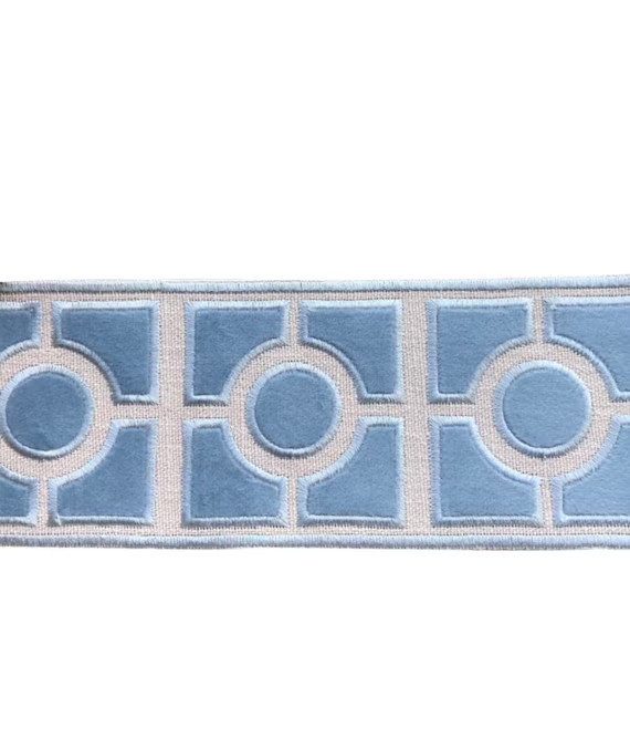Designer fretwork Trim By the Yard grey light blue Tape Velvet | Etsy | Etsy (US)
