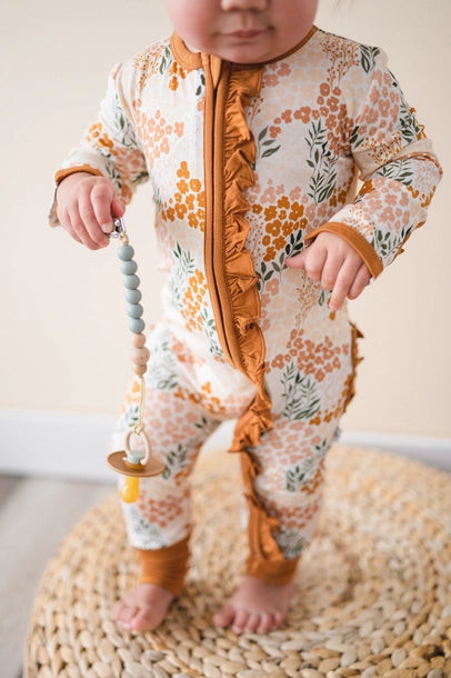 In Bloom Ruffle Zipper Romper | PEGGI + ME