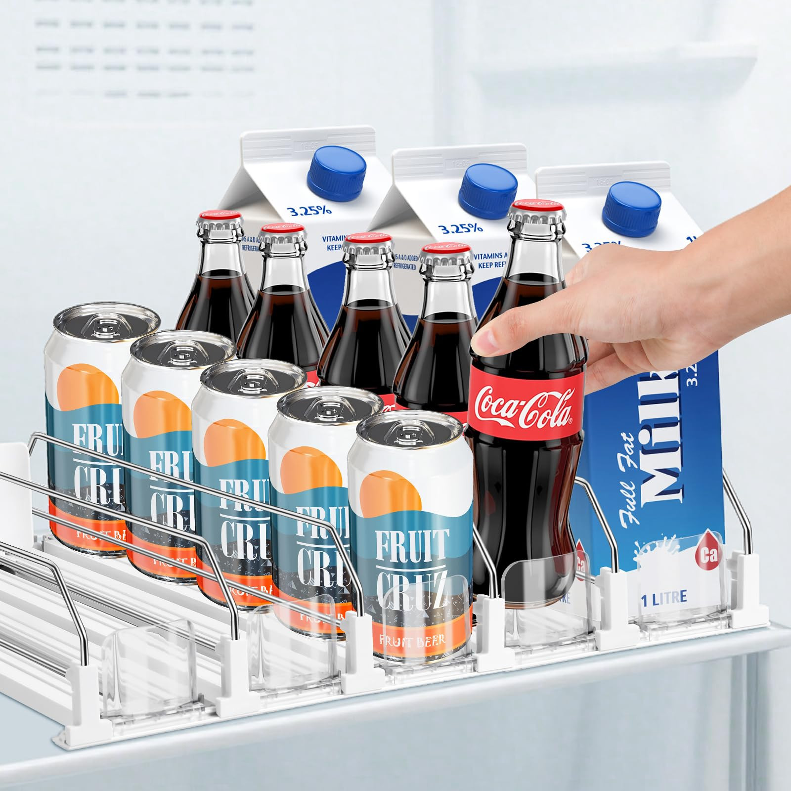 Drink Organizer for Fridge, Adjustable Width Soda Can Dispenser for Refrigerator Organizers and S... | Amazon (US)