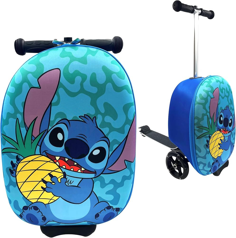 Fast Forward Stitch 18" Ride-On Suitcase Scooter - Lightweight Carry-On Foldable Scooter Luggage | Amazon (US)
