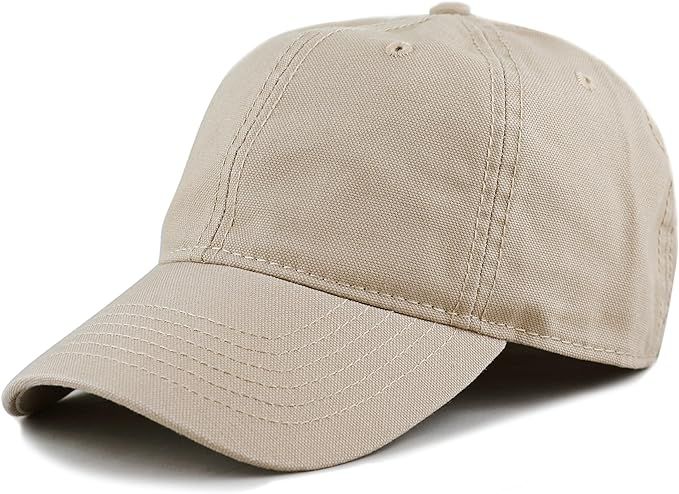 The Hat Depot 100% Cotton Canvas 6-Panel Low-Profile Adjustable Dad Baseball Cap | Amazon (US)