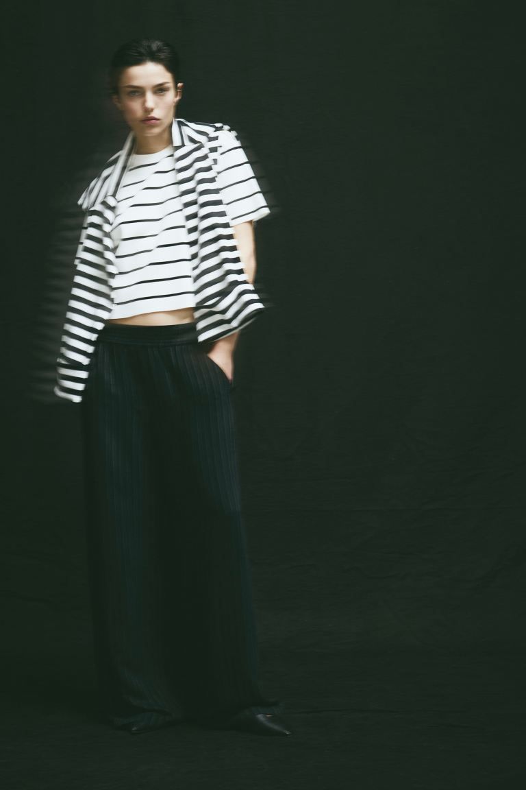 Fine-knit Top - White/black striped - Ladies | H&M US | H&M (US + CA)