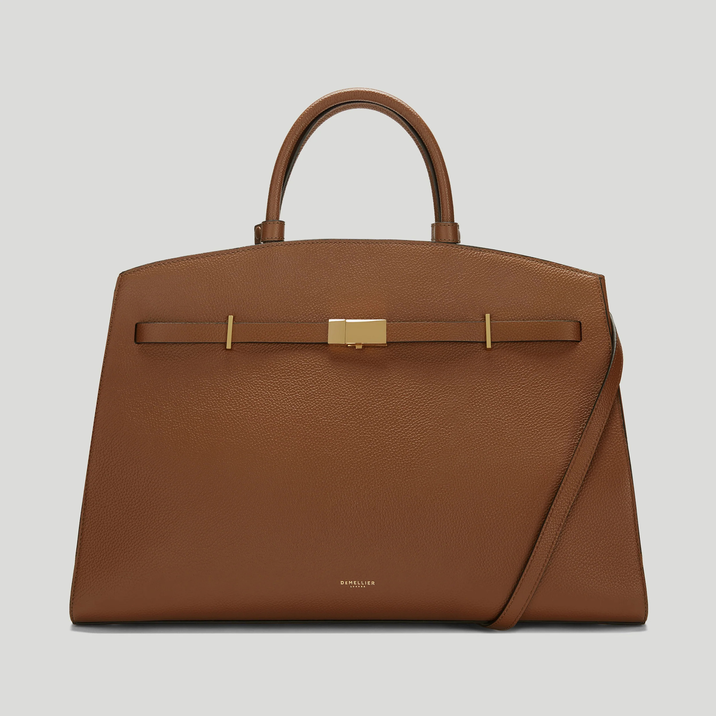 DeMellier The Hudson in Tan Small Grain Leather Tote & Work bag | DeMellier