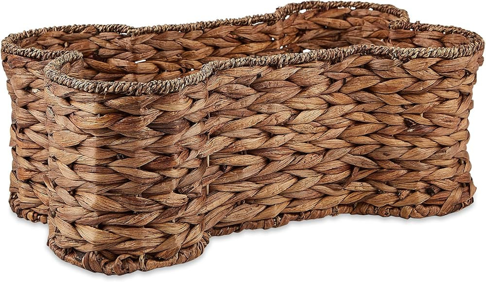 Bone Dry Pet Storage Collection Bone Shape Hyacinth Toy Basket, Dark Brown, Large | Amazon (US)
