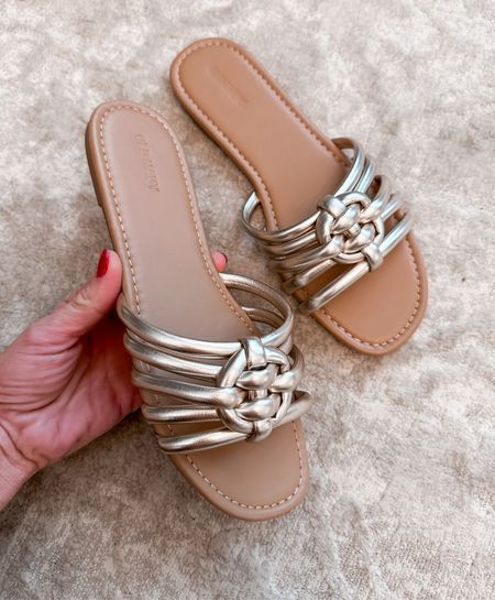 These metallic gold slide sandals are affordable AND comfortable!!! 

#LTKStyleTip #LTKShoeCrush #LTKFindsUnder50