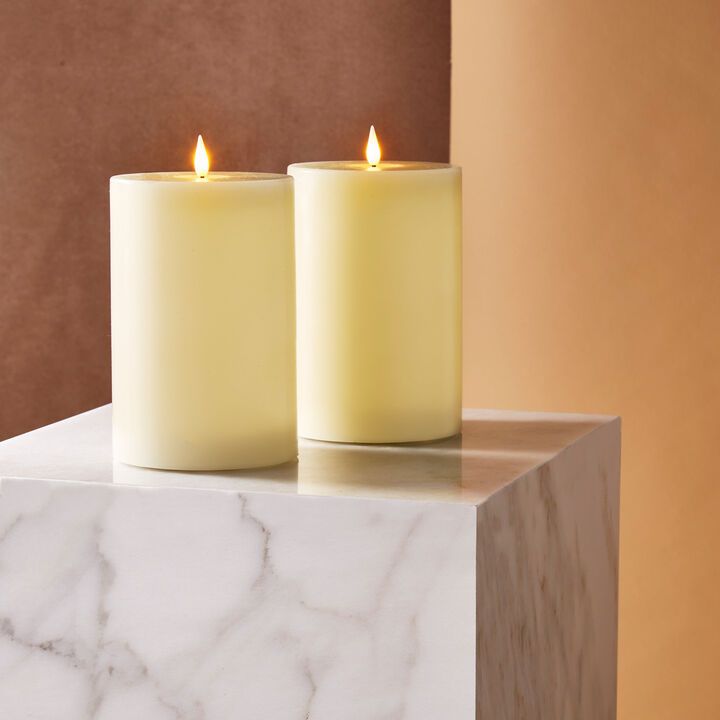 Infinity Wick Ivory 4x6" Candles, Set of 2 | Lights.com