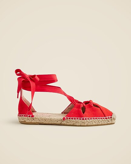 Made-in-Spain cutout lace-up espadrilles | J. Crew US