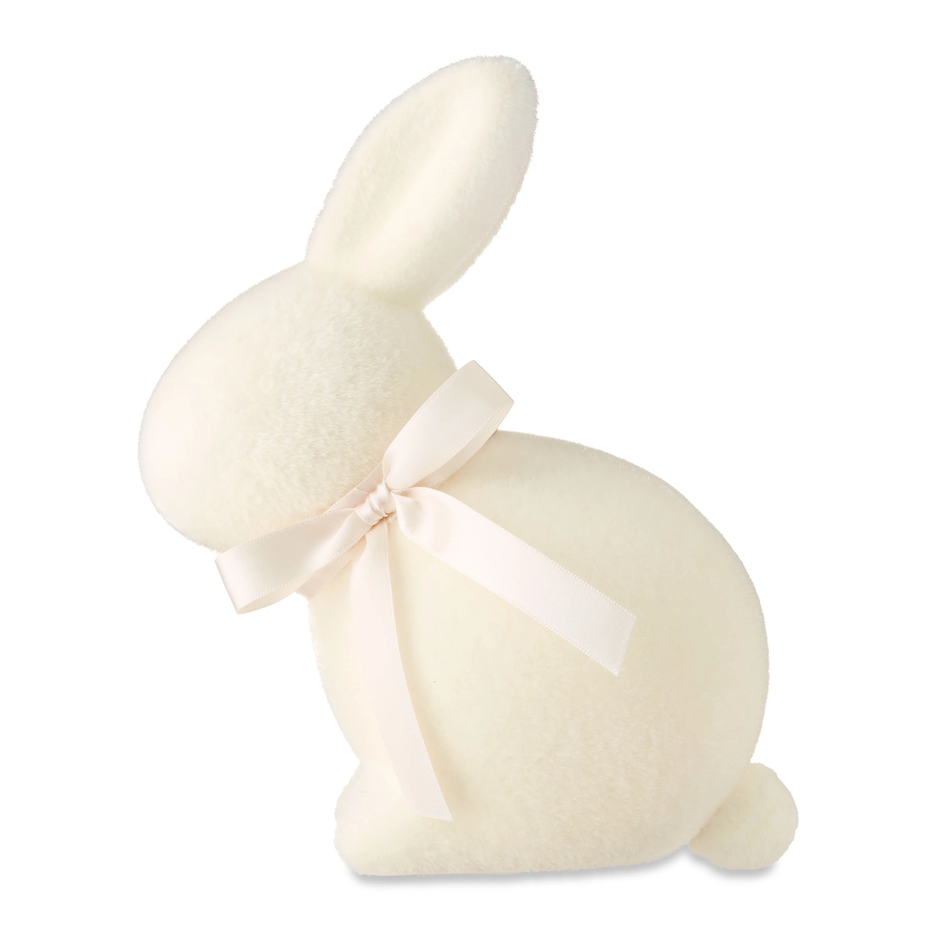 Easter Flocked Cream Bunny Decor, 9 in, by Way To Celebrate | Walmart (US)