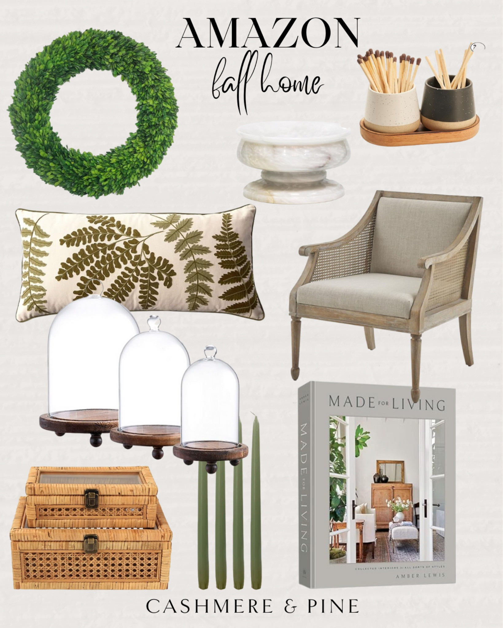 More classic fall home decor ideas from Amazon. Neutral home decor, glass cloche, coffee table books, boxwood wreath, pillows, taper candles

#LTKfindsunder50 #LTKHoliday #LTKSeasonal