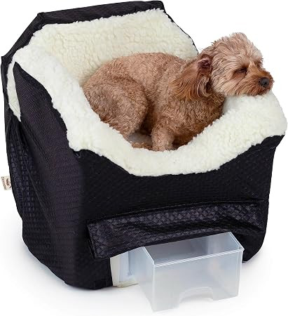 Snoozer Dog Car Seat with Storage Tray: Lookout II Car Seat for Small Dogs 0-15 lbs, Size: Small,... | Amazon (US)