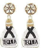 Mud Pie Womens Beaded Drink Dangle Earrings, Tequila, One Size | Amazon (US)