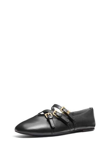Michael Kors Women's Indy Flex Ballet Flat, Black/Poise Leather, 11 | Amazon (US)