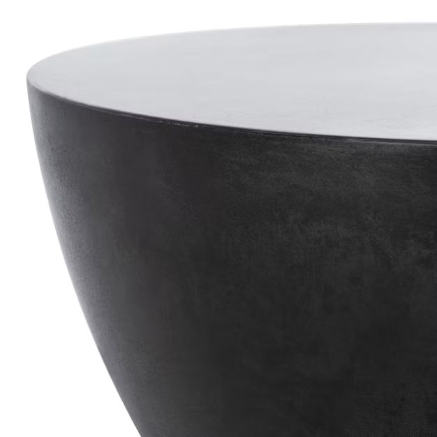 Athena Indoor/Outdoor Modern Concrete Round Accent Table - Black - Safavieh | Target