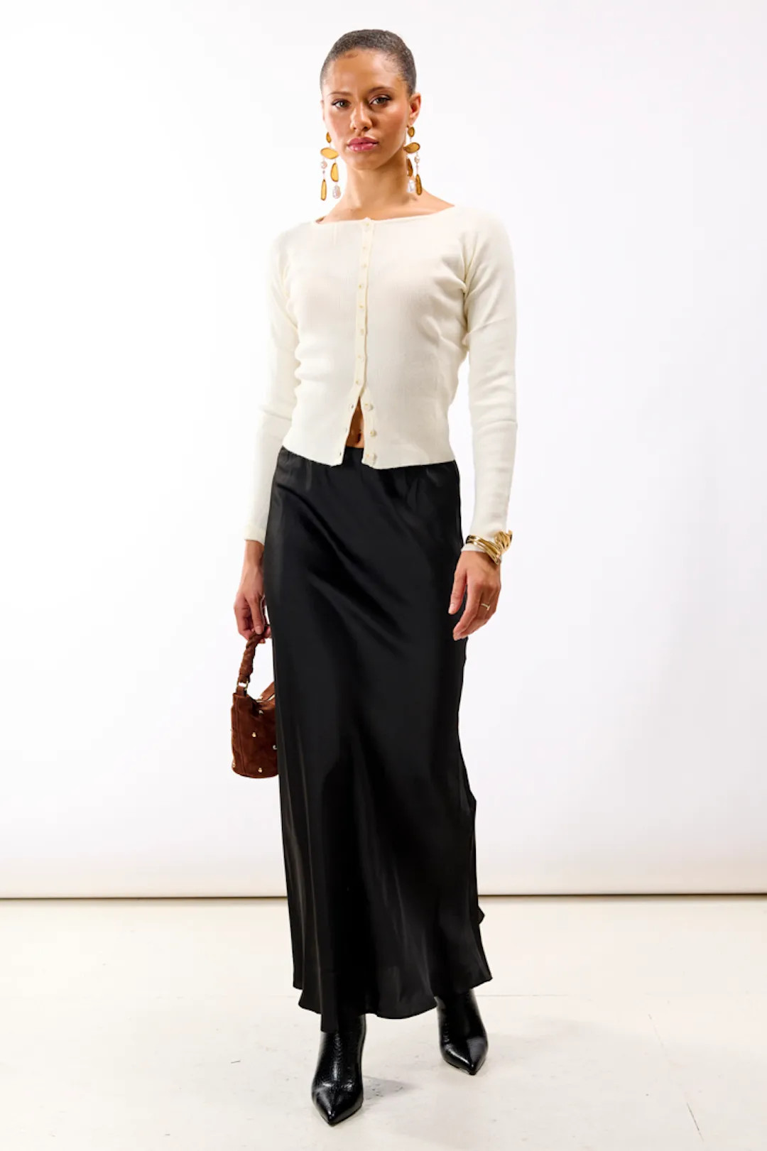 Skirts | Black Satin Maxi Slip Skirt | Needs No Label | Debenhams UK