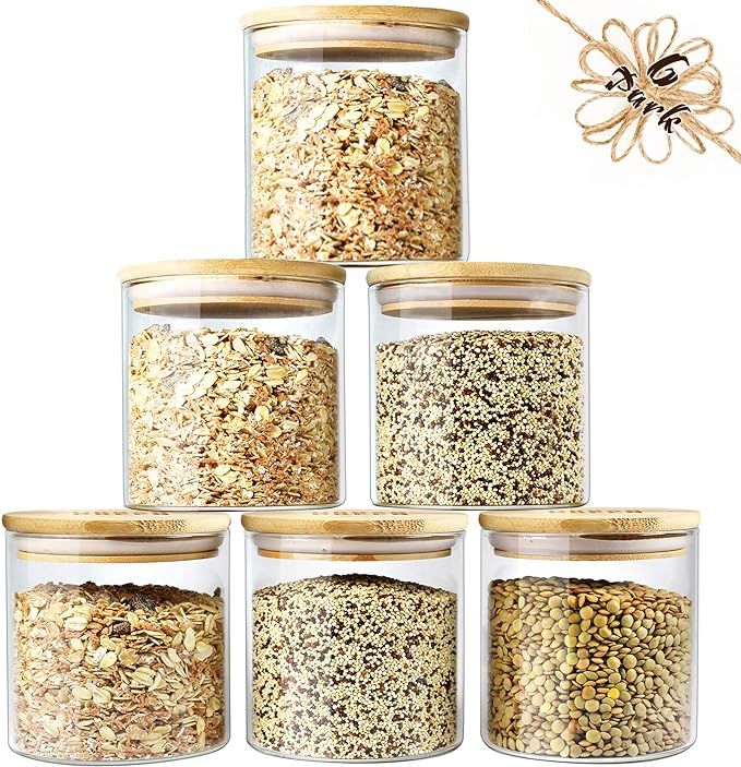 Urban Green Glass Jars with Bamboo Lids, Glass Airtight Canisters sets, Glass Food Storage Contai... | Amazon (US)