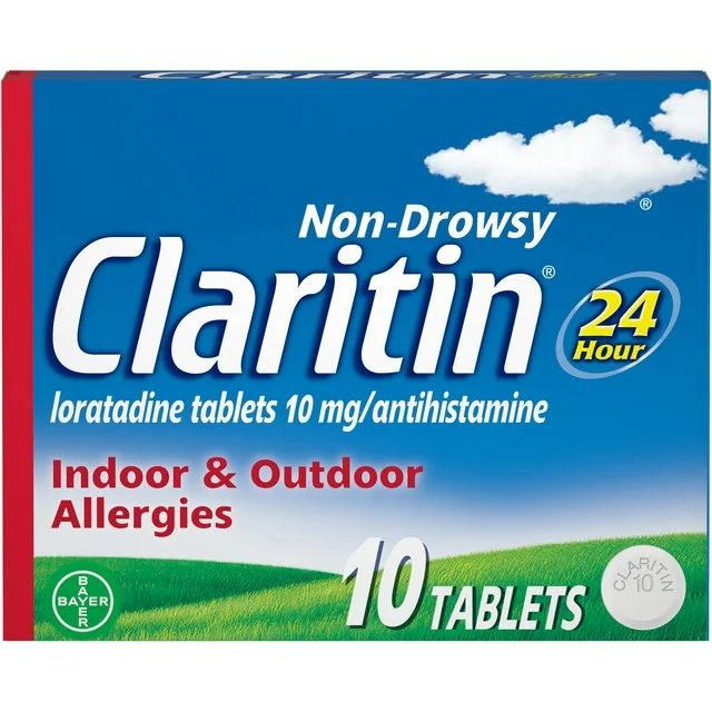 Claritin 24 Hour Non-Drowsy Allergy Medicine, Loratadine Antihistamine Tablets, 10 Ct | Walmart (US)