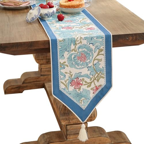 Patdrea Designer Vintage French Linen Table Runner,12"X102"-from | Amazon (US)